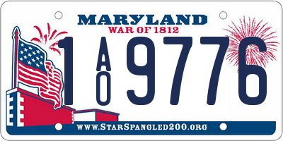 MD license plate 1AO9776