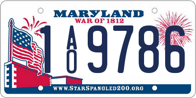 MD license plate 1AO9786
