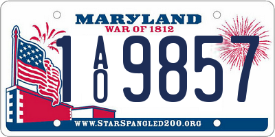 MD license plate 1AO9857