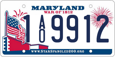 MD license plate 1AO9912