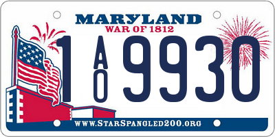 MD license plate 1AO9930