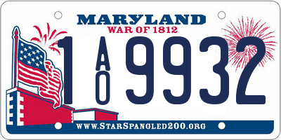 MD license plate 1AO9932