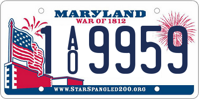 MD license plate 1AO9959