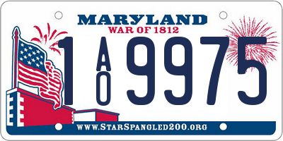 MD license plate 1AO9975