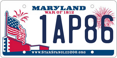 MD license plate 1AP861