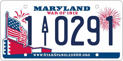 MD license plate 1AT0291