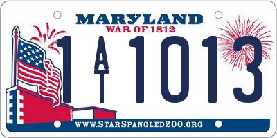 MD license plate 1AT1013
