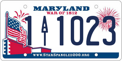MD license plate 1AT1023