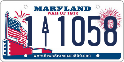 MD license plate 1AT1058