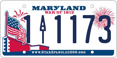 MD license plate 1AT1173