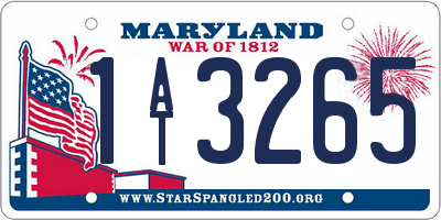MD license plate 1AT3265