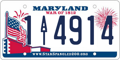 MD license plate 1AT4914
