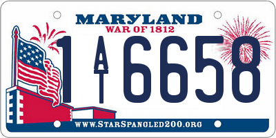 MD license plate 1AT6658
