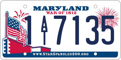 MD license plate 1AT7135
