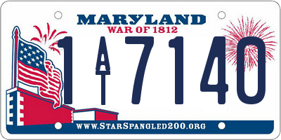MD license plate 1AT7140