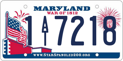 MD license plate 1AT7218