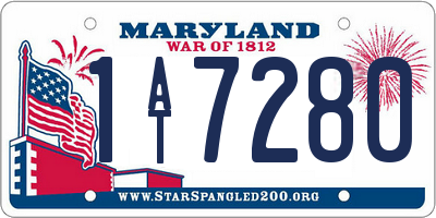 MD license plate 1AT7280