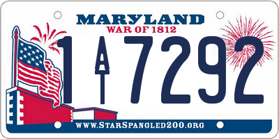 MD license plate 1AT7292