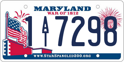 MD license plate 1AT7298
