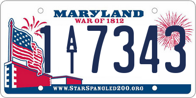 MD license plate 1AT7343