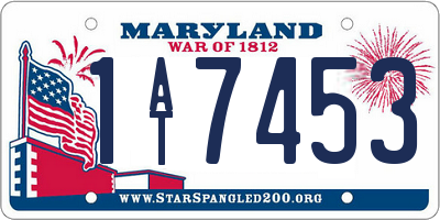 MD license plate 1AT7453