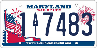 MD license plate 1AT7483