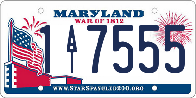 MD license plate 1AT7555