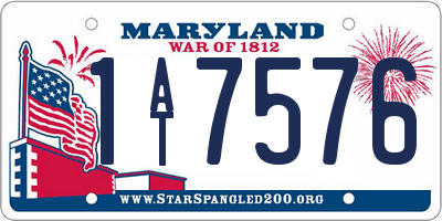 MD license plate 1AT7576