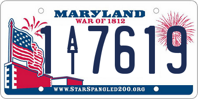 MD license plate 1AT7619