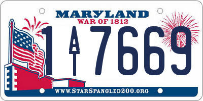 MD license plate 1AT7669