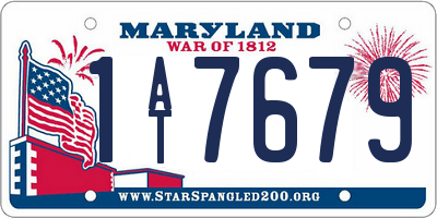 MD license plate 1AT7679