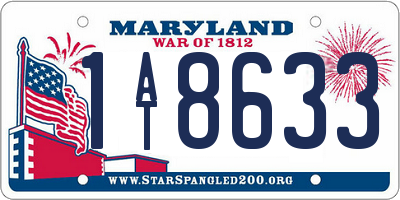 MD license plate 1AT8633