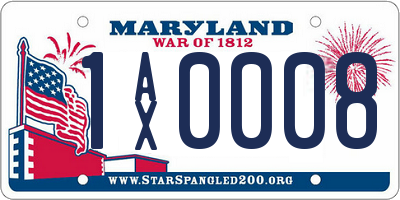 MD license plate 1AX0008