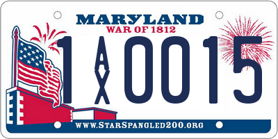 MD license plate 1AX0015
