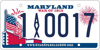 MD license plate 1AX0017