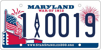 MD license plate 1AX0019