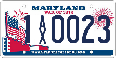 MD license plate 1AX0023