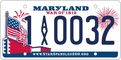 MD license plate 1AX0032