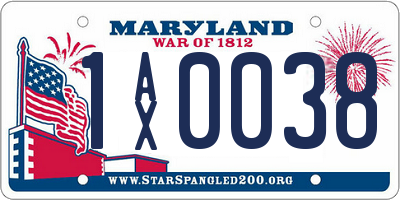 MD license plate 1AX0038