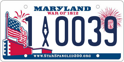 MD license plate 1AX0039
