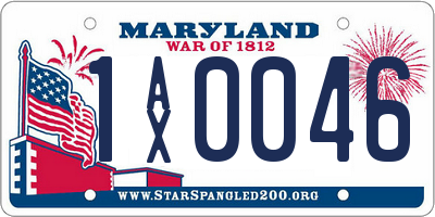 MD license plate 1AX0046
