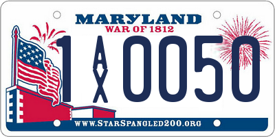 MD license plate 1AX0050