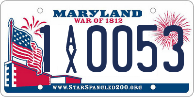 MD license plate 1AX0053