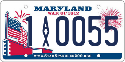 MD license plate 1AX0055
