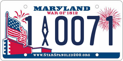 MD license plate 1AX0071