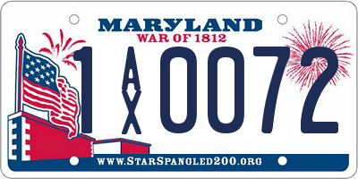 MD license plate 1AX0072