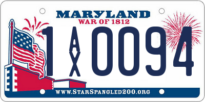 MD license plate 1AX0094