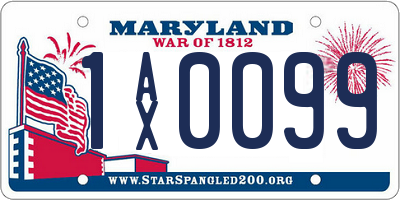 MD license plate 1AX0099