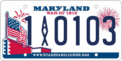 MD license plate 1AX0103