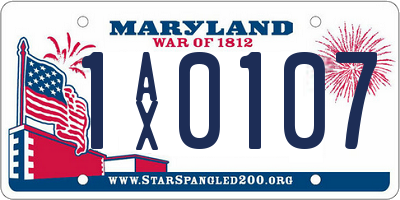 MD license plate 1AX0107